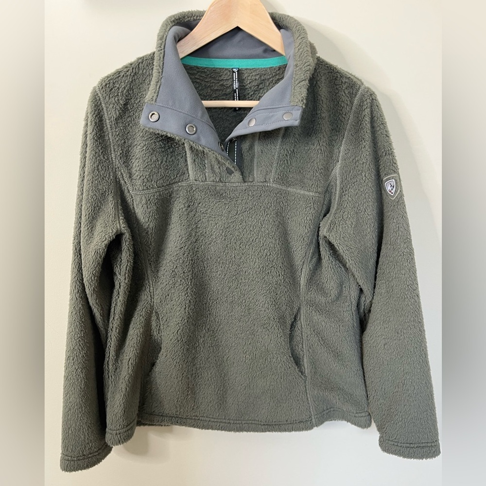 Kuhl Avalon Snap Pullover Fleece Size Small Green